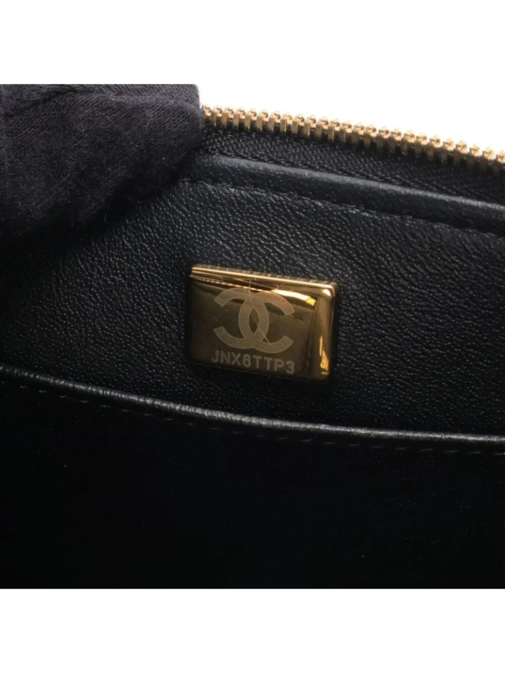 Chanel Shoulder Bag Quilted Black Caviar Leather Vanity 2-Way Chain